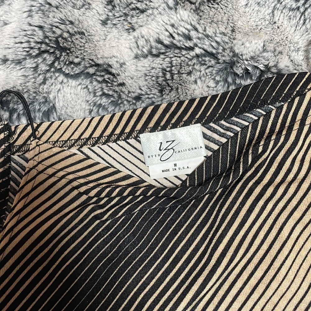 Beige and Black Cowl Neck Tank Top Blouse - Picture 2 of 3